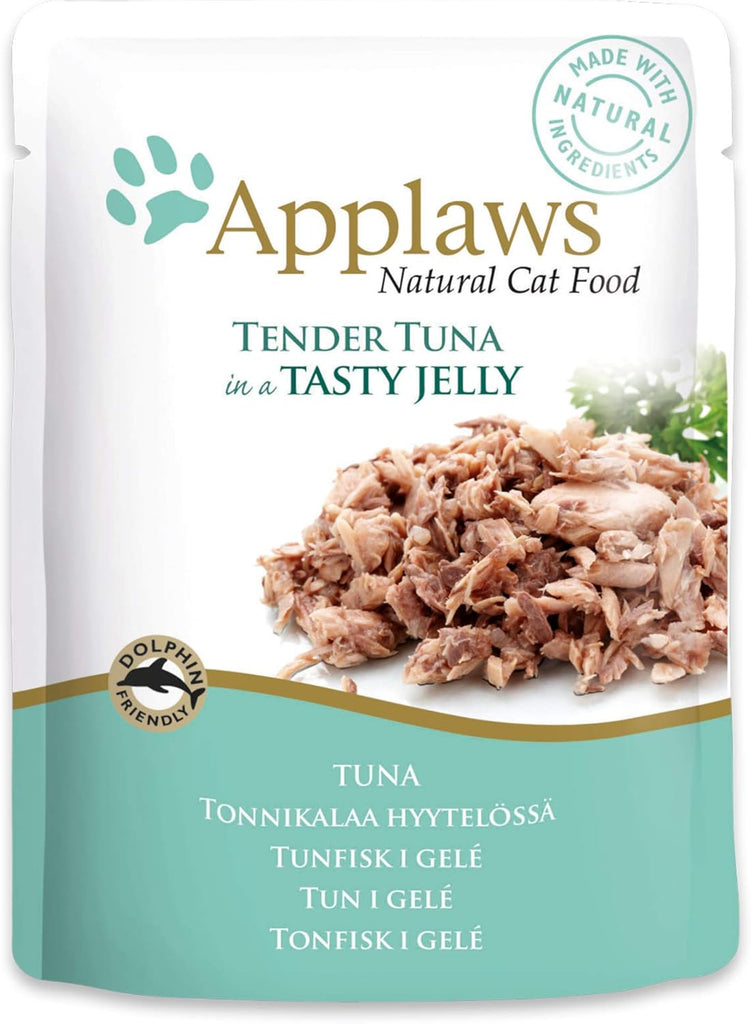 Natural Wet Cat Food, Tender Tuna in Jelly 70 G Pouch (Pack of 16)