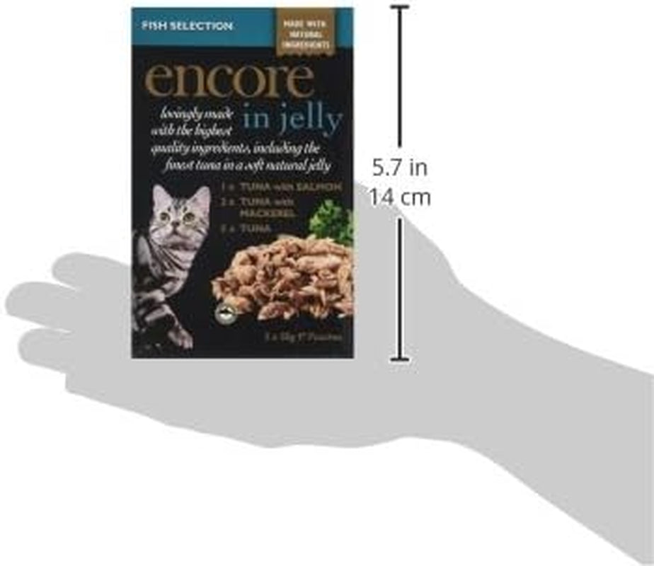 Natural Wet Cat Food, Multipack Tuna with Fish Selection in Jelly 5 X 50G Pouch, Pack of 4 (Packing May Vary)